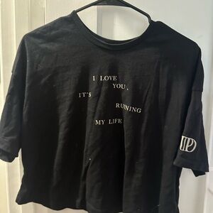Taylor Swift TTPD Black Cropped T-Shirt